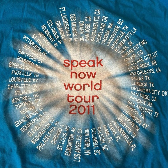 Taylor Swift Speak Now
World Tour 2011 Authentic Concert Tee - Picture 5 of 7
